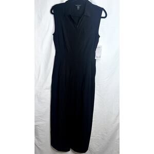 Athleta Brooklyn Womens Size 4 Black Wide Leg V-Neck Sleeveless Jumpsuit NWT